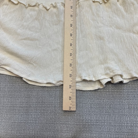 Hollister Tiered Maxi Skirt Medium Cream Ruffle Boho Cottagecore Coastal‎ Lined - Picture 8 of 9